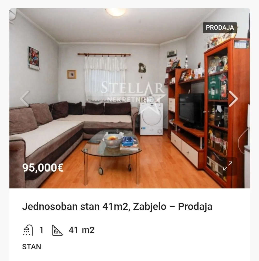 Prodaja, stan, 41m², Zabjelo, Podgorica