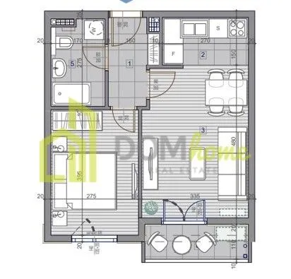 Prodaja, jednosoban stan, 41m², Stari Aerodrom, Podgorica