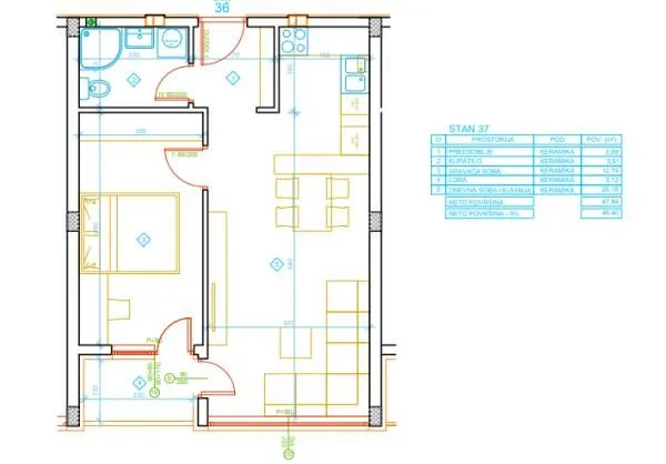 Sale, one bedroom apartment, 47m², Palilula, Niš