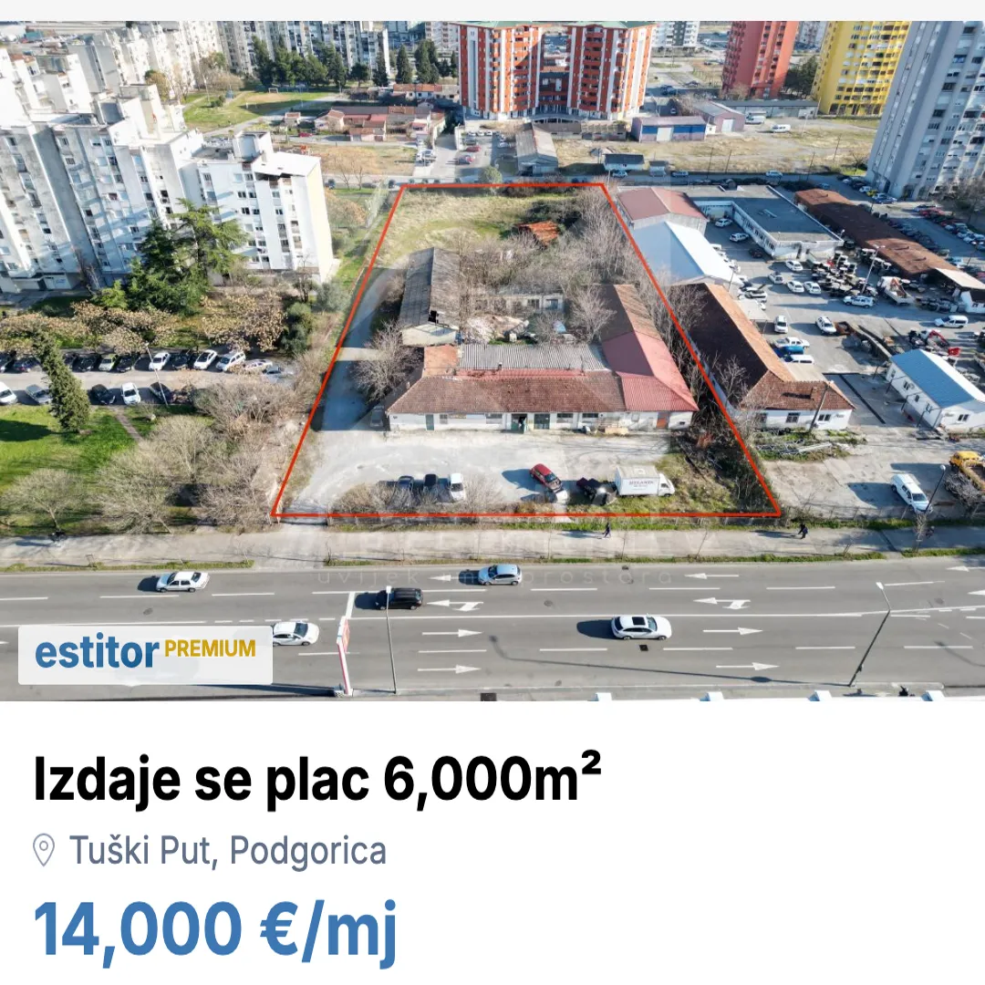 Rent, land lot, 6000m², Tuški Put, Podgorica