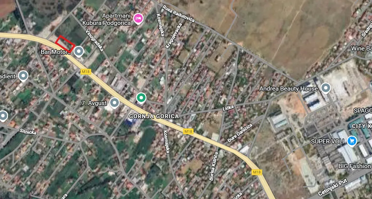 Izdavanje, plac, 3800m², Gornja Gorica, Podgorica