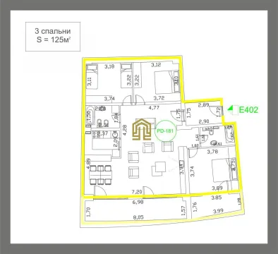 Prodaja, trosoban stan, 125m², Zavala, Budva - Plan prostora - image 10