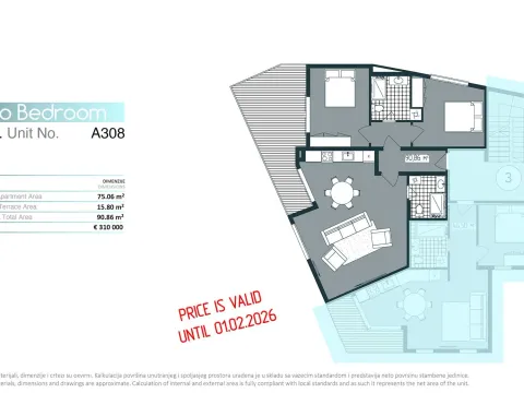Sale, two bedroom apartment, 57m², Donja Lastva, Tivat - image 7