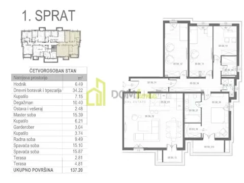 Prodaja, četvorosoban stan, 137m², Tološi, Podgorica - image 4