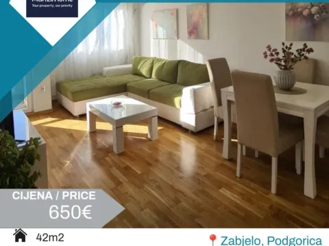 Rent, one bedroom apartment, 42m², Zabjelo, Podgorica
