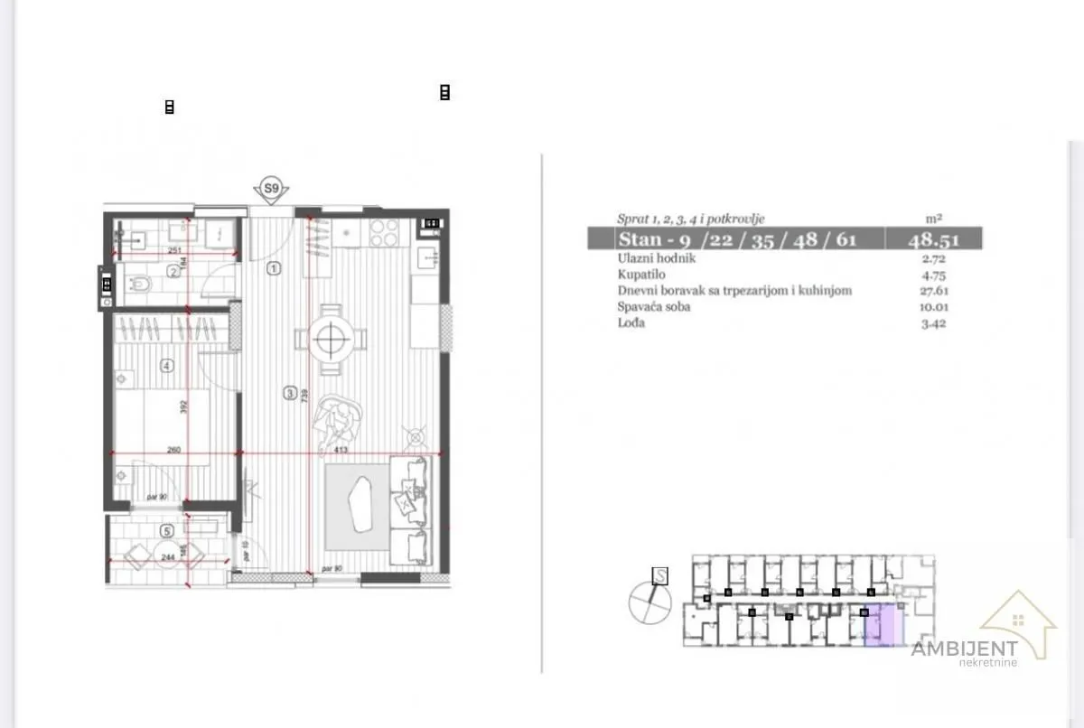Prodaja, dvosoban stan, 48m², Nova Pazova, Stara Pazova