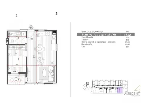 Prodaja, dvosoban stan, 48m², Nova Pazova, Stara Pazova - image 8