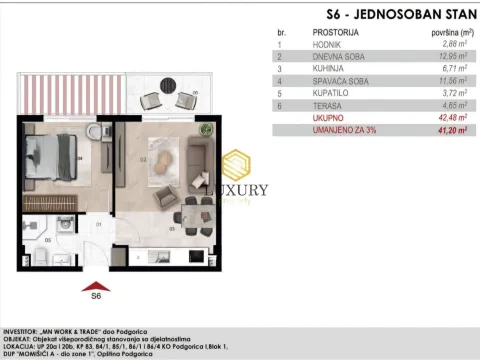 Prodaja, jednosoban stan, 41m², Momišići, Podgorica - image 7