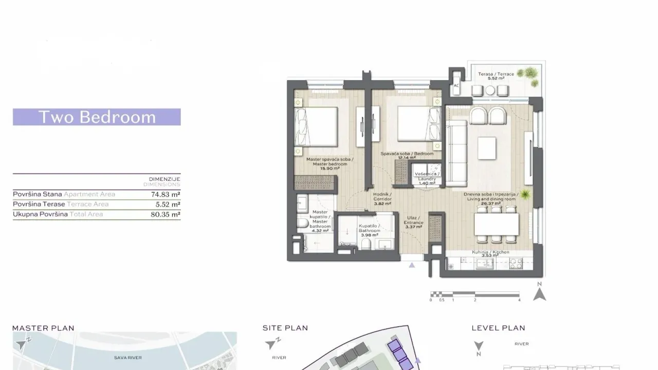 Prodaja, trosoban stan, 80m², Savski Venac, Beograd