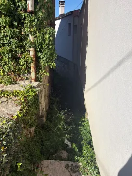 Uski prolaz između dva objekta sa zelenilom. - image 9