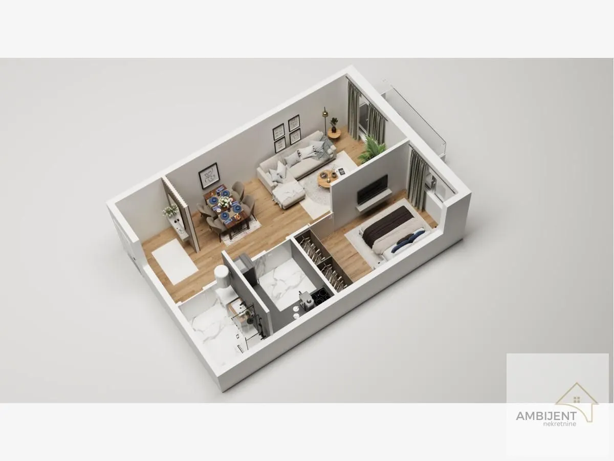 Sale, two bedroom apartment, 51m², Mirijevo Sve Podlokacije, Beograd