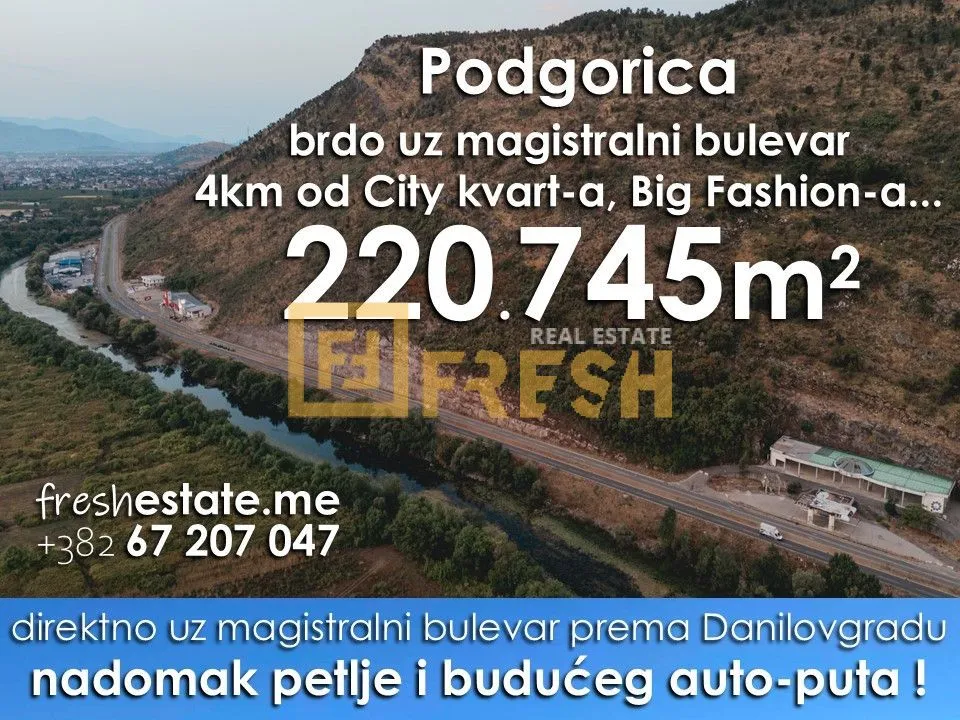 Prodaja, plac, 220745m², Tološi, Podgorica