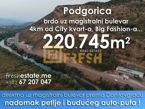 Prodaja, plac, 220745m², Tološi, Podgorica