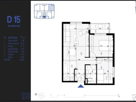 Sale, two bedroom apartment, 60m², Zabjelo, Podgorica - image 3