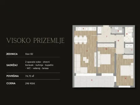 Sale, two bedroom apartment, 57m², Muo, Kotor - image 10