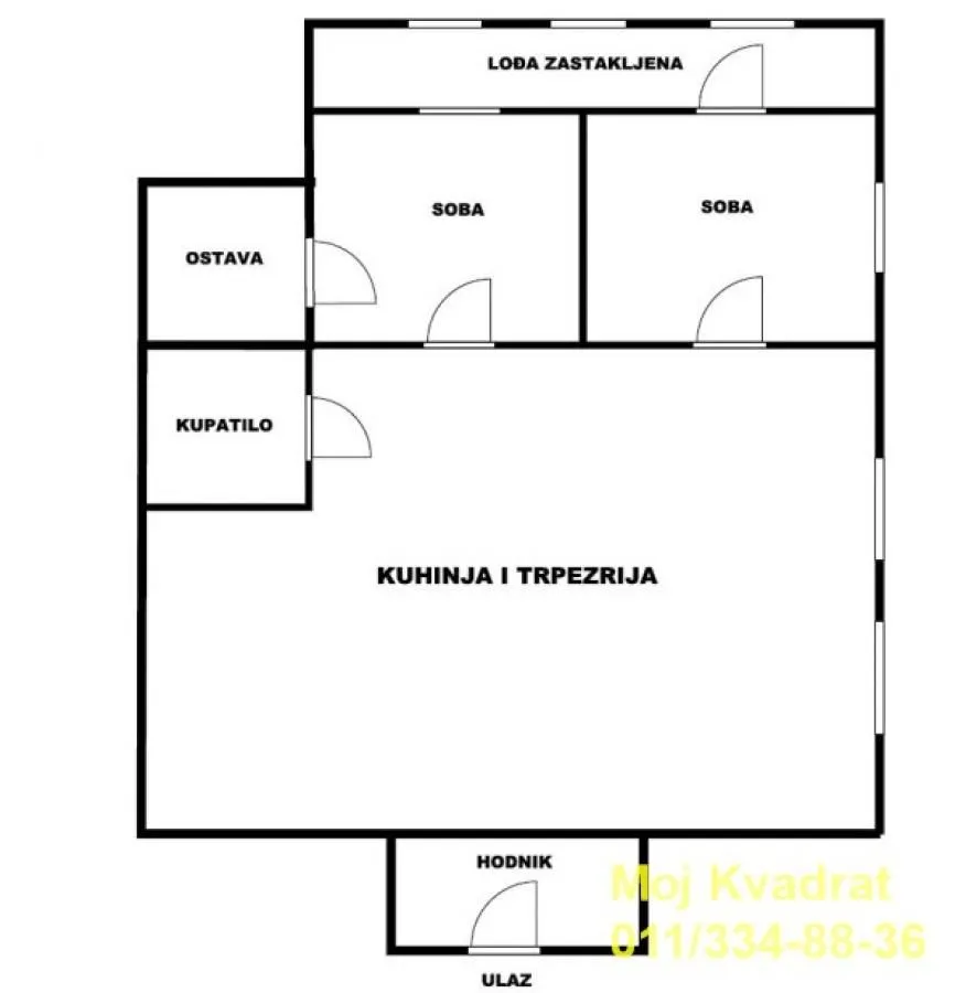 Sale, three bedroom apartment, 80m², Stari Grad, Beograd