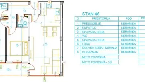 Sale, two bedroom apartment, 62m², Apelovac, Niš - image 2
