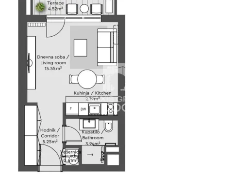 Sale, one bedroom apartment, 32m², Savski Venac, Beograd - image 11