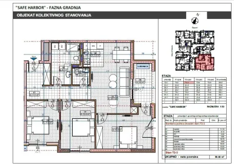 Arhitektonski plan stana sa rasporedom prostorija. - image 3
