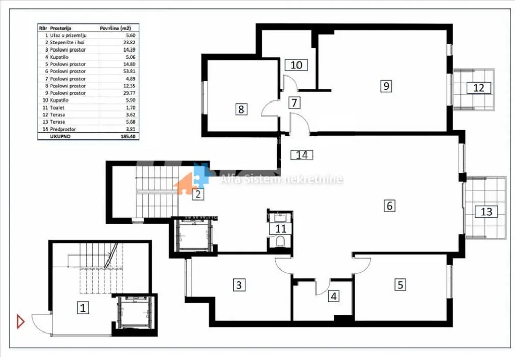Rent, office space, 185m², Vračar Hram, Vračar Sve Podlokacije
