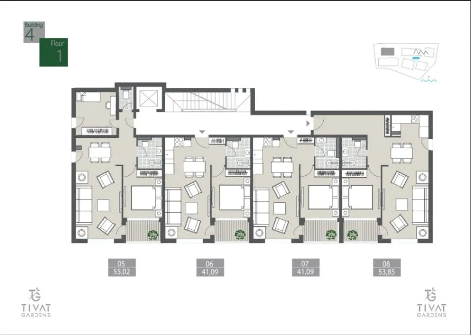 Prodaja, jednosoban stan, 57m², Tivat, Crna Gora