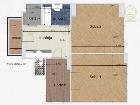 Sale, two bedroom apartment, 56m², Stari grad, Novi Sad - image 13