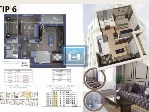 One Bedroom Apartment for Sale, 38m2, Centar, Ćuprija One Bedroom Apartment for Sale, 38m2, Centar, Ćuprija