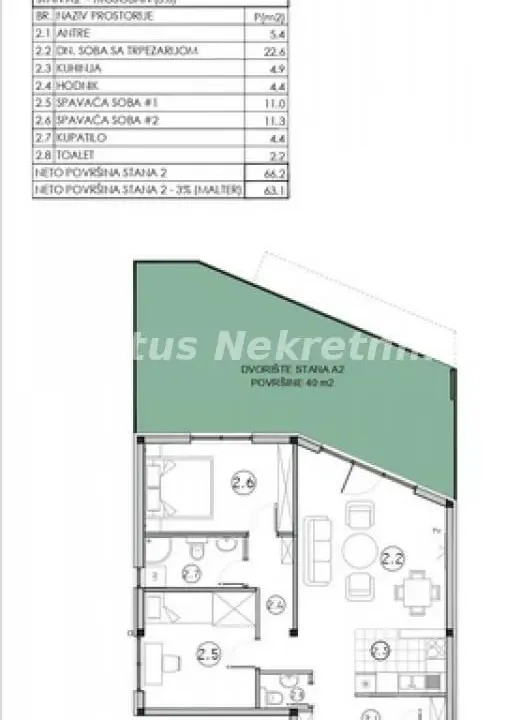 Prodaja, trosoban stan, 63m², Sremska Kamenica, Petrovaradin