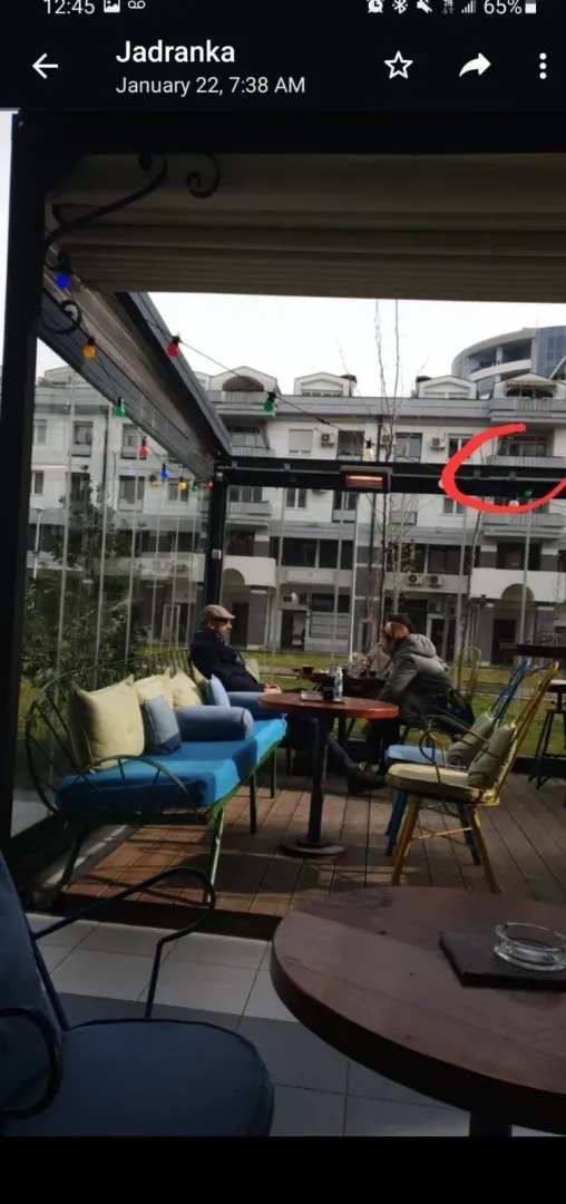 View of an equipped terrace with outdoor seating.