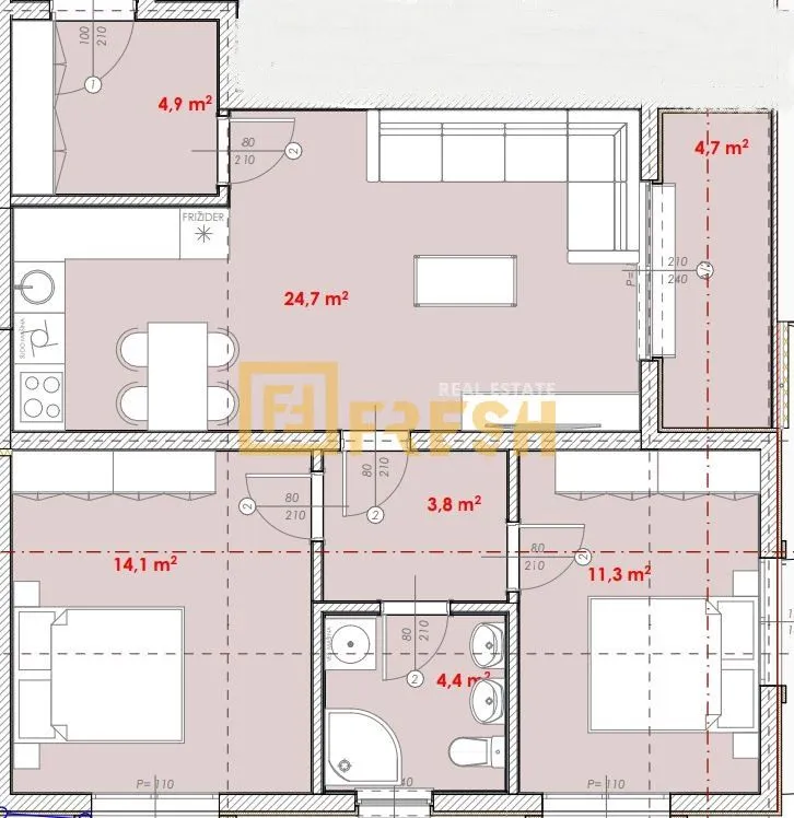 Prodaja, dvosoban stan, 67m², Cetinje, Crna Gora