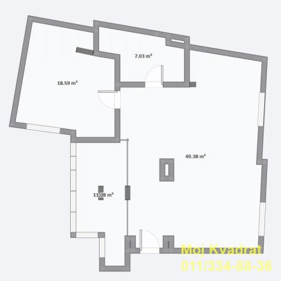 Sale, two bedroom apartment, 86m², Kalenić Pijaca, Vračar Sve Podlokacije