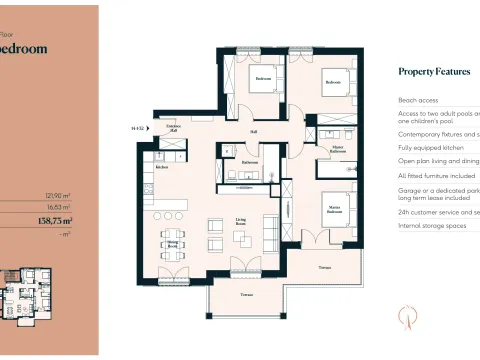 Sale, three bedroom apartment, 107m², Luštica Bay, Tivat - image 12