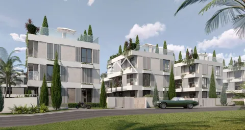 Spoljašnji izgled modernih stambenih zgrada sa uređenim dvorištem. - image 7