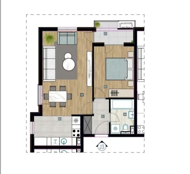 Sale, one bedroom apartment, 51m², Zabjelo, Podgorica