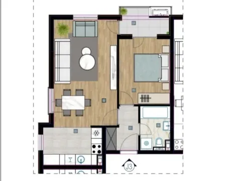 Prodaja, jednosoban stan, 51m², Zabjelo, Podgorica