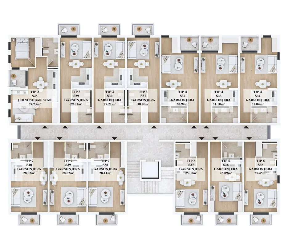 Prodaja, garsonjera, 30m², Stari Aerodrom, Podgorica