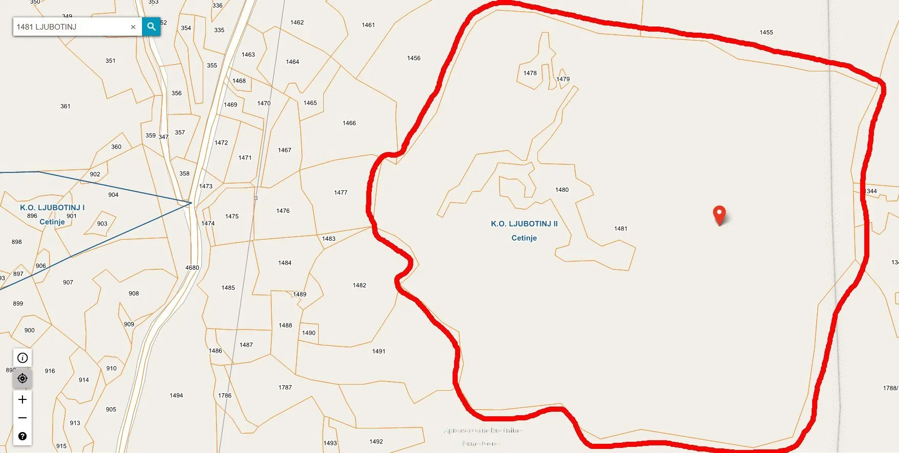 Prodaja, plac, 119171m², Obzovica, Cetinje