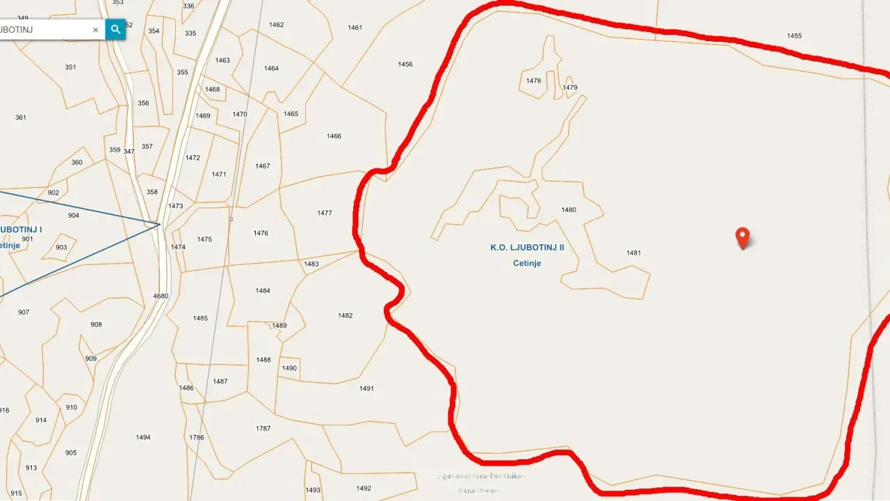 Prodaja, plac, 119171m², Obzovica, Cetinje
