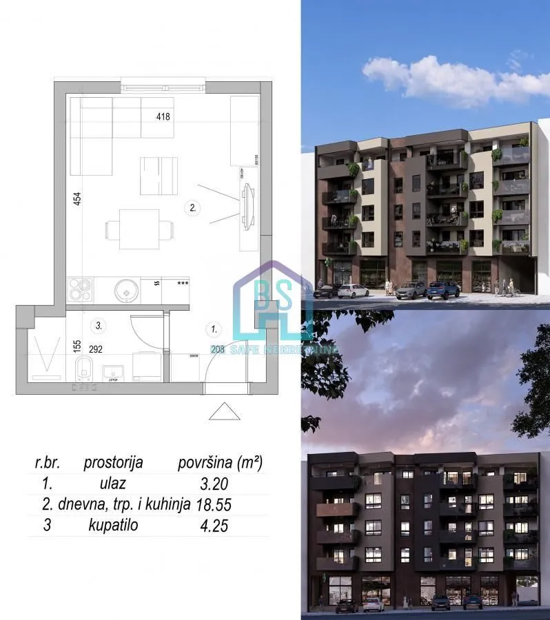 Prodaja, garsonjera, 26m², Mišeluk, Petrovaradin