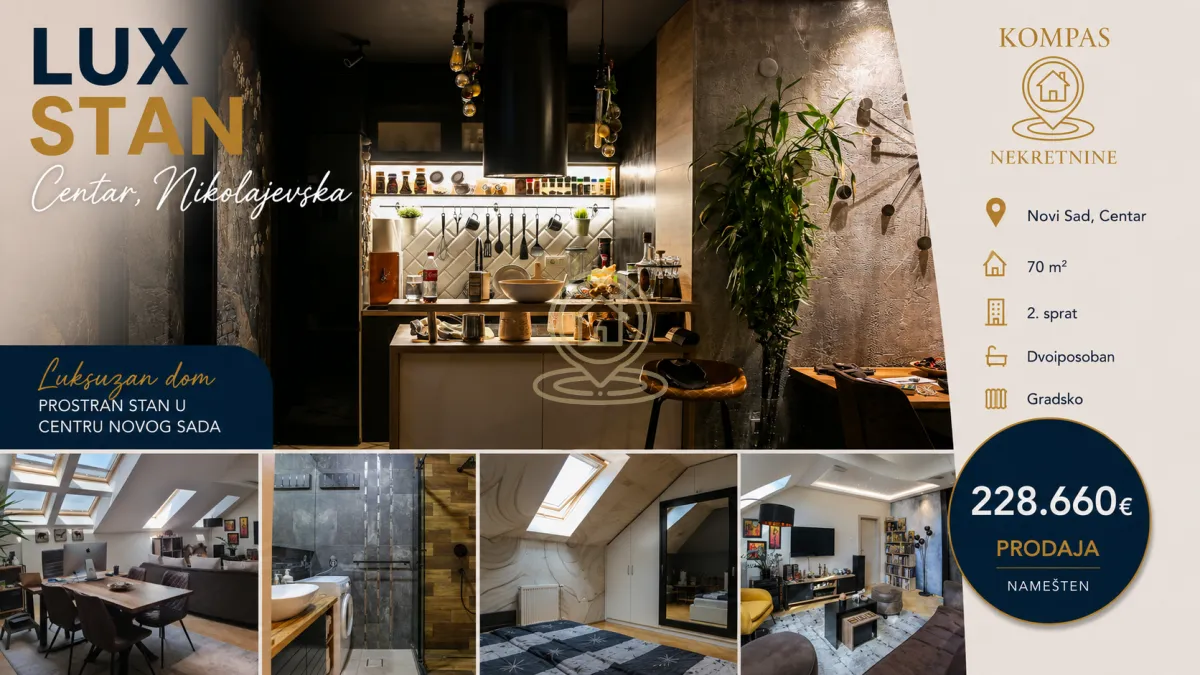 Prodaja, dvosoban stan, 70m², Centar, Novi Sad