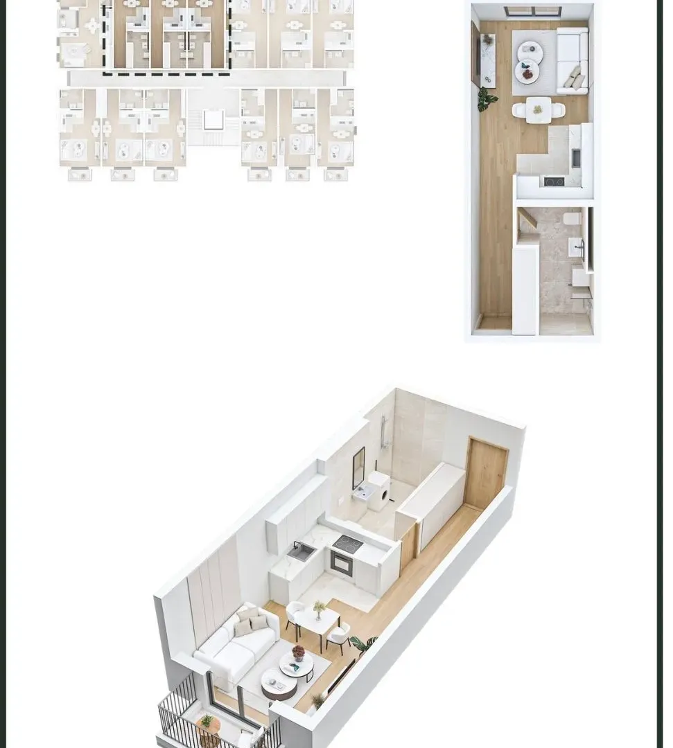 Prodaja, garsonjera, 31m², Stari Aerodrom, Podgorica