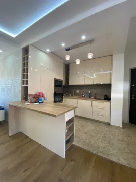 Moderna kuhinja sa šankom i ugradnim elementima. - image 3