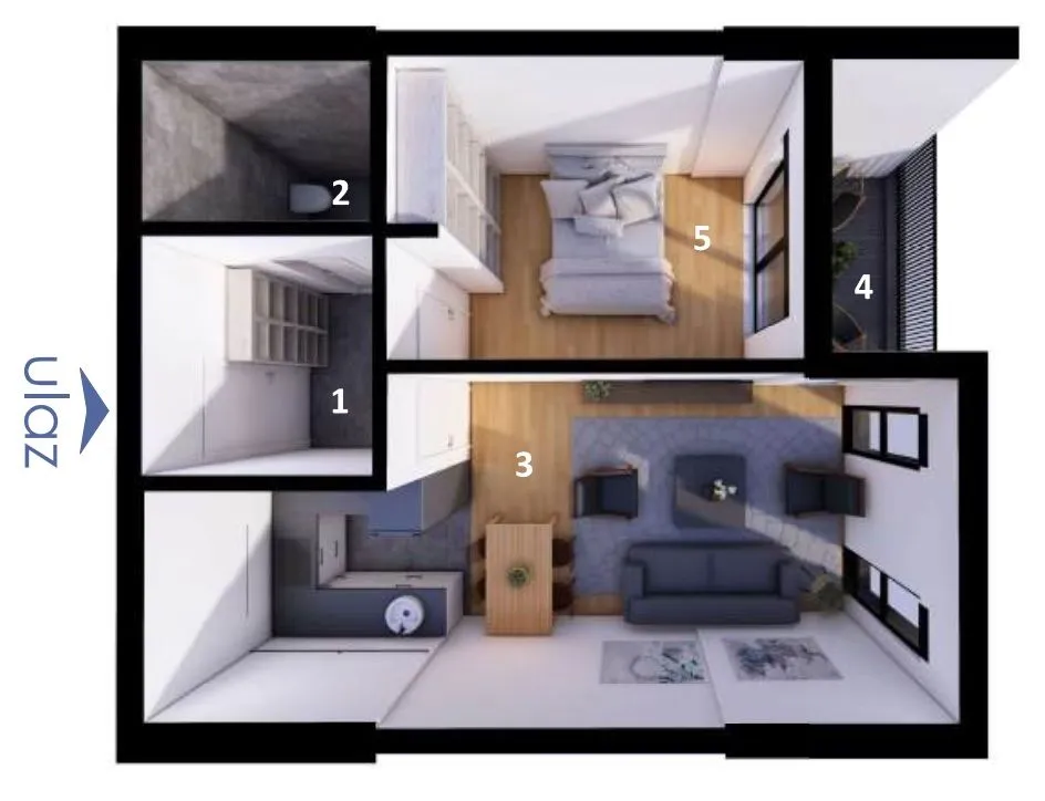 Prodaja, jednosoban stan, 51m², Ljubović, Podgorica