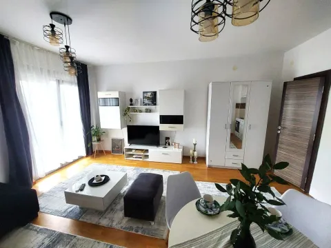 Dnevni boravak sa garniturom, TV komodom i trpezarijskim stolom. - image 5