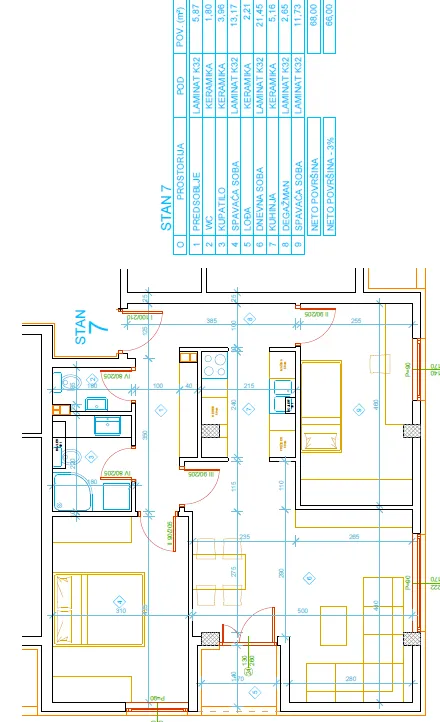 Sale, two bedroom apartment, 66m², Palilula, Niš