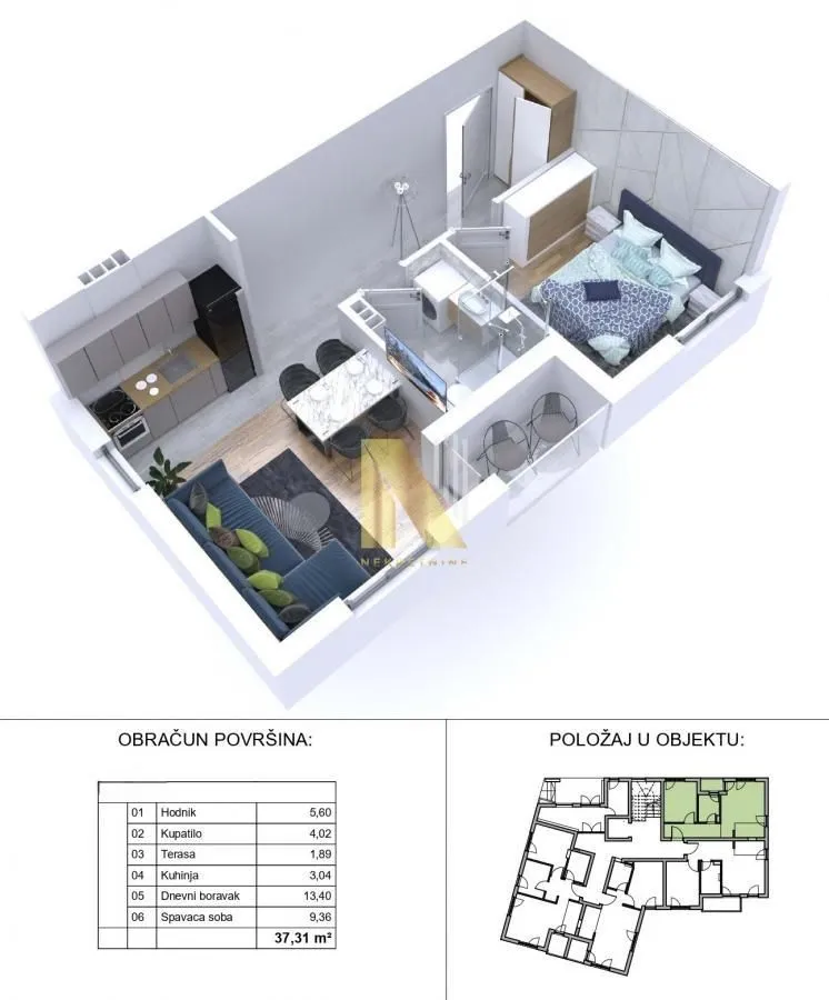 Prodaja, jednosoban stan, 37m², Sloboda, Zlatibor