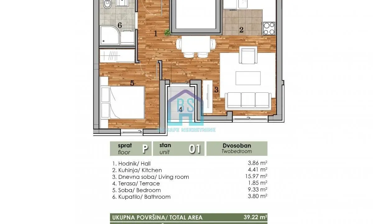 Sale, one bedroom apartment, 39m², Telep, Novi Sad Sve Podlokacije