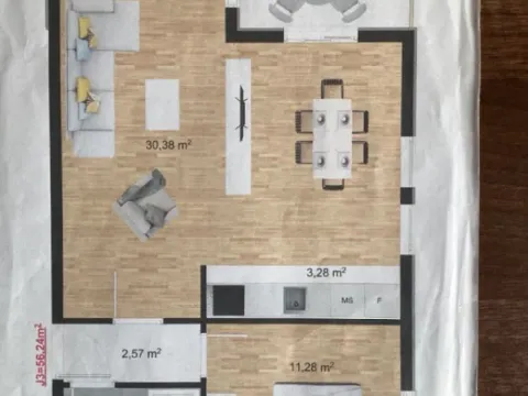 Prodaja, dvosoban stan, 57m², Stari Aerodrom, Podgorica - image 2