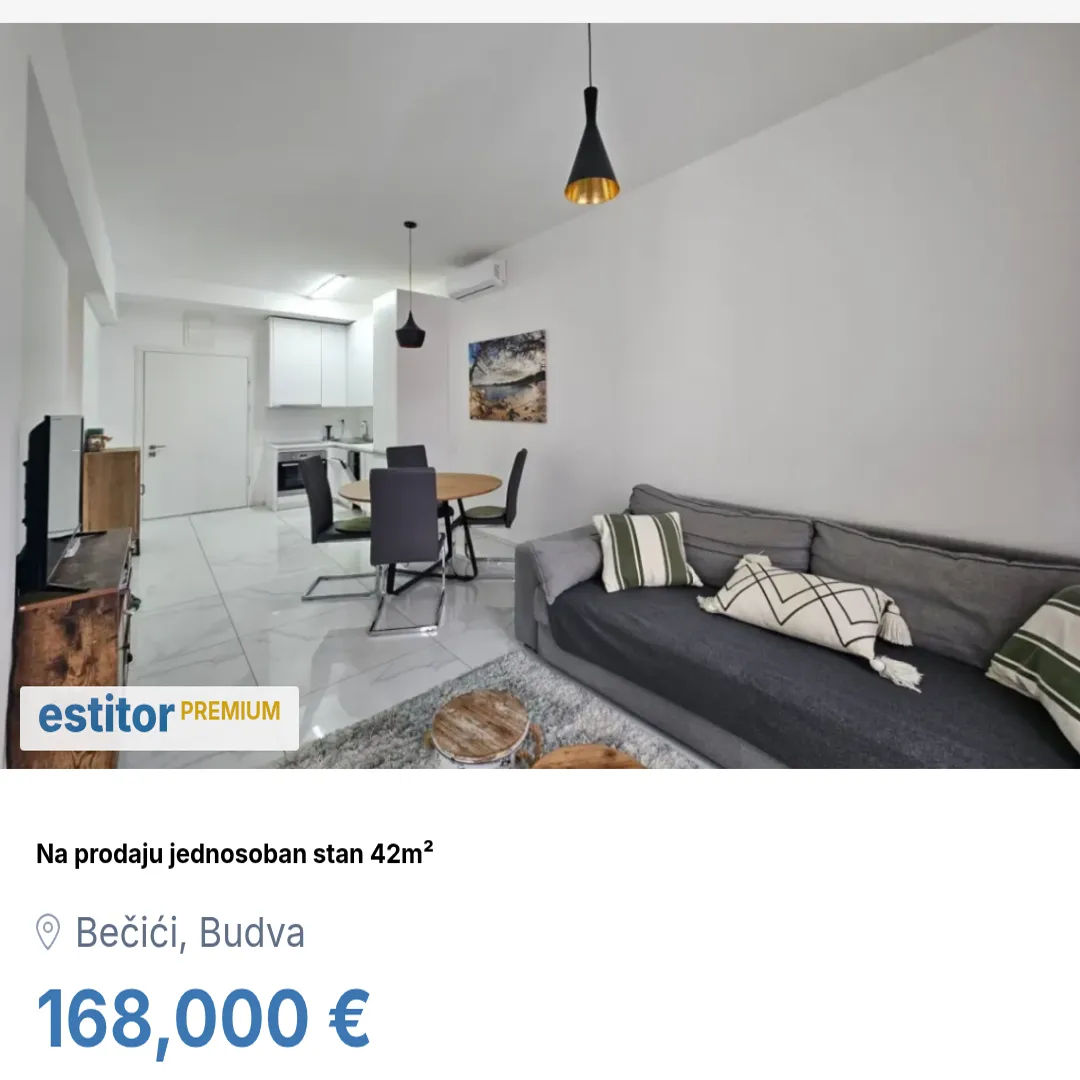 Prodaja, jednosoban stan, 42m², Bečići, Budva