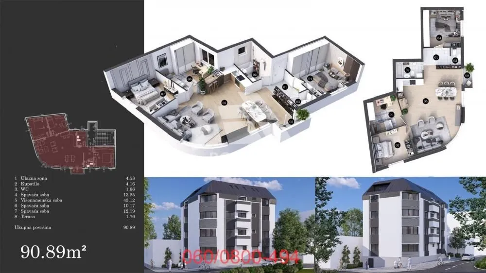 Prodaja, trosoban stan, 91m², Denkova Basta, Zvezdara Sve Podlokacije